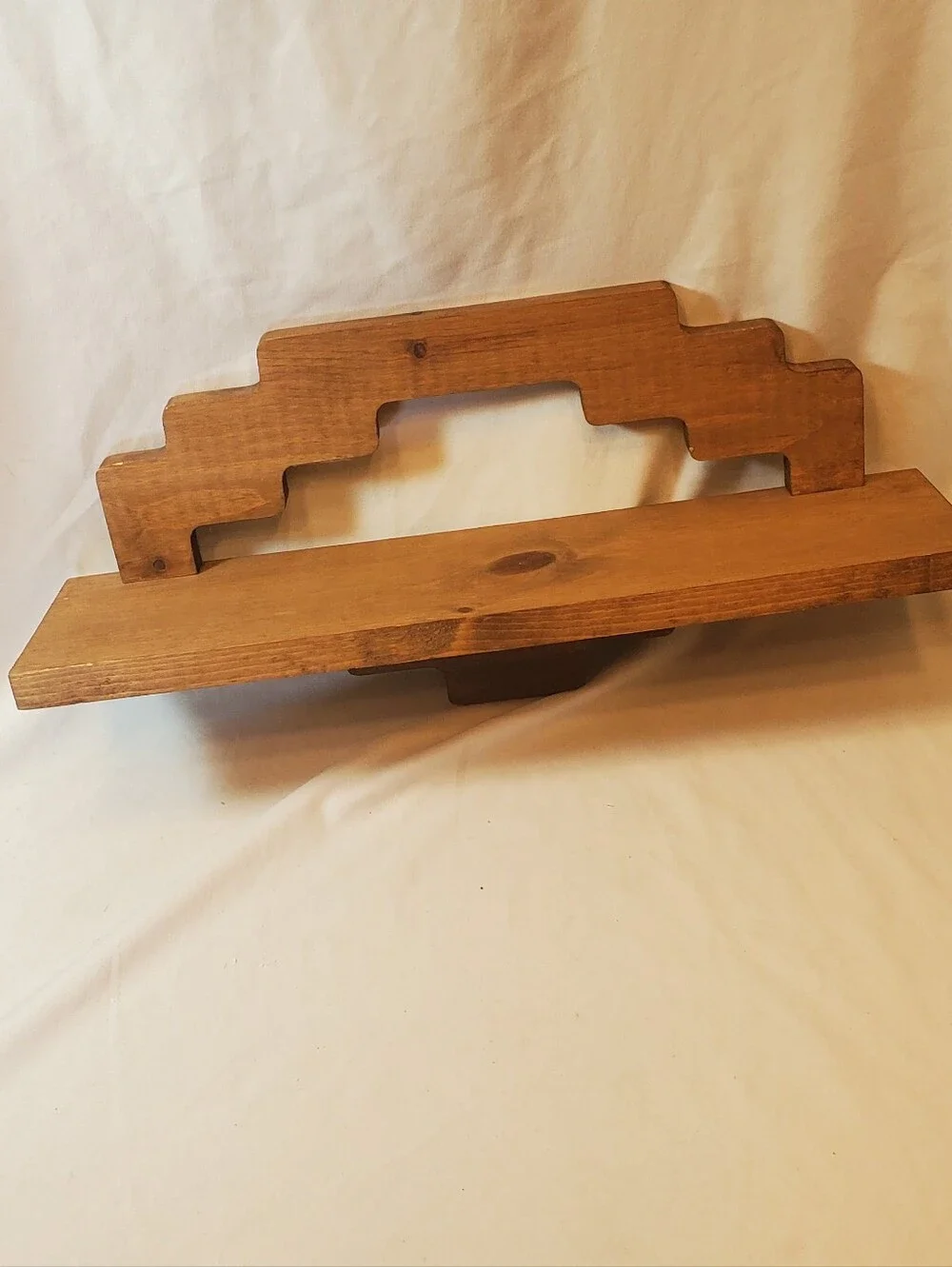 Rustic Wooden Wall Shelf Vintage Display Knick Knacks Reversible Retro MCM